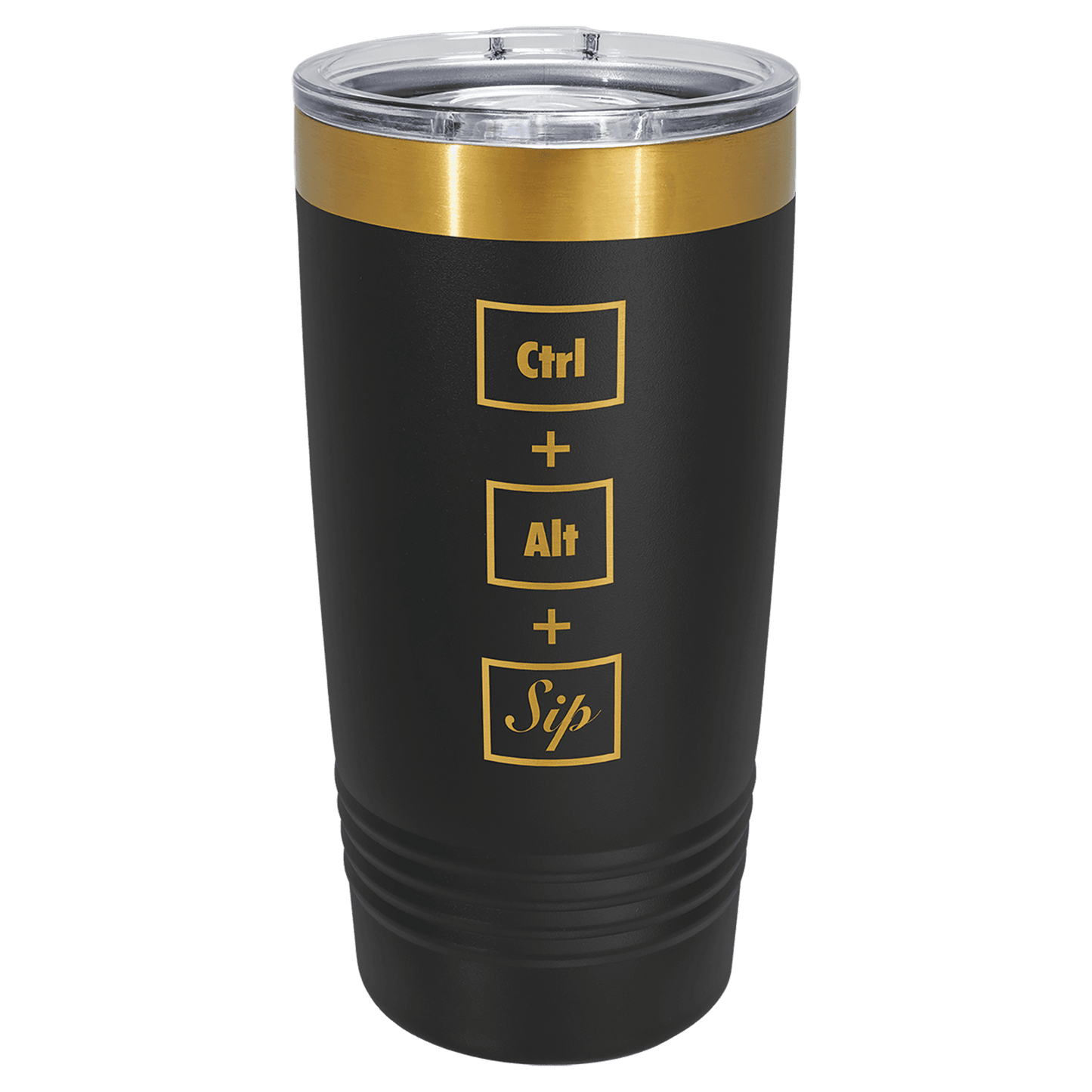 Polar Camel 20 oz. Bright Gold ION-Plated Ringneck Tumbler