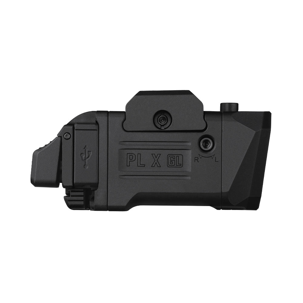 Olight PL X GL pistol light, side view
