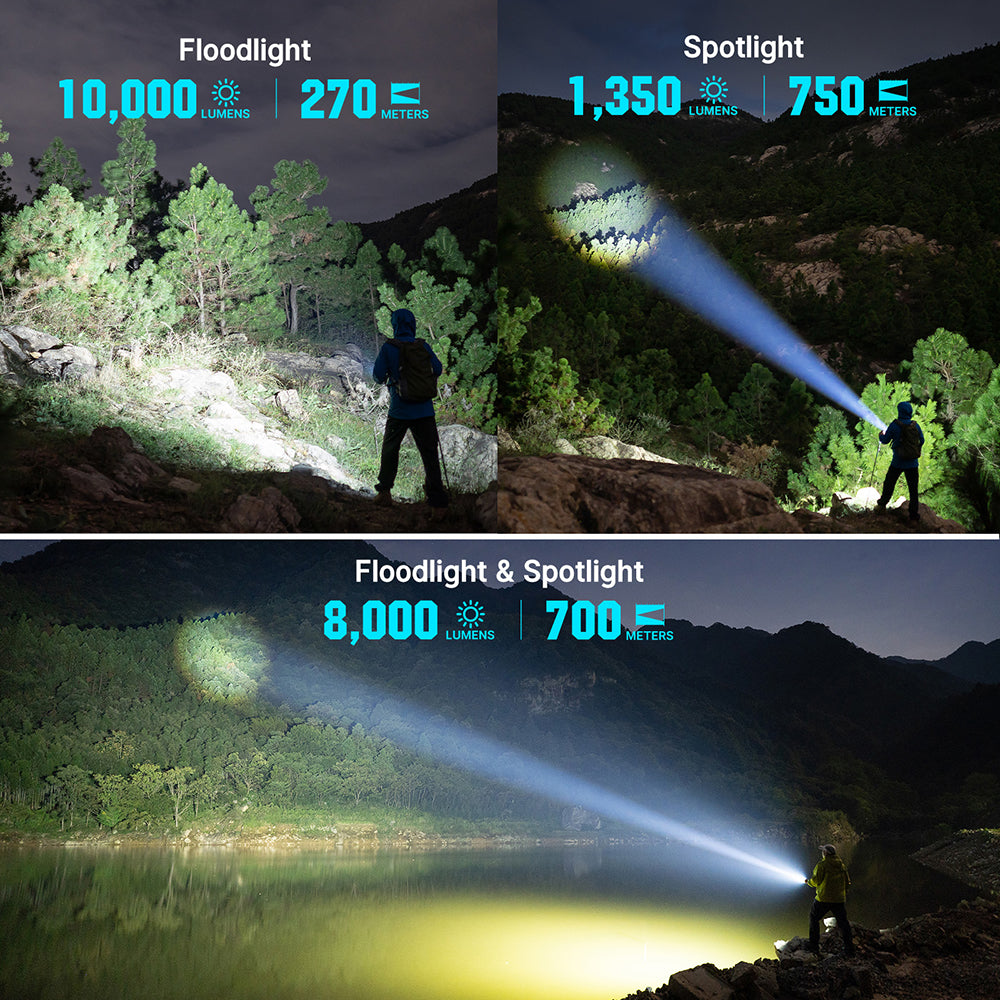 Marauder Mini 2 floodlight 10,000 lumens, spotlight 750 m and combined beam outdoors