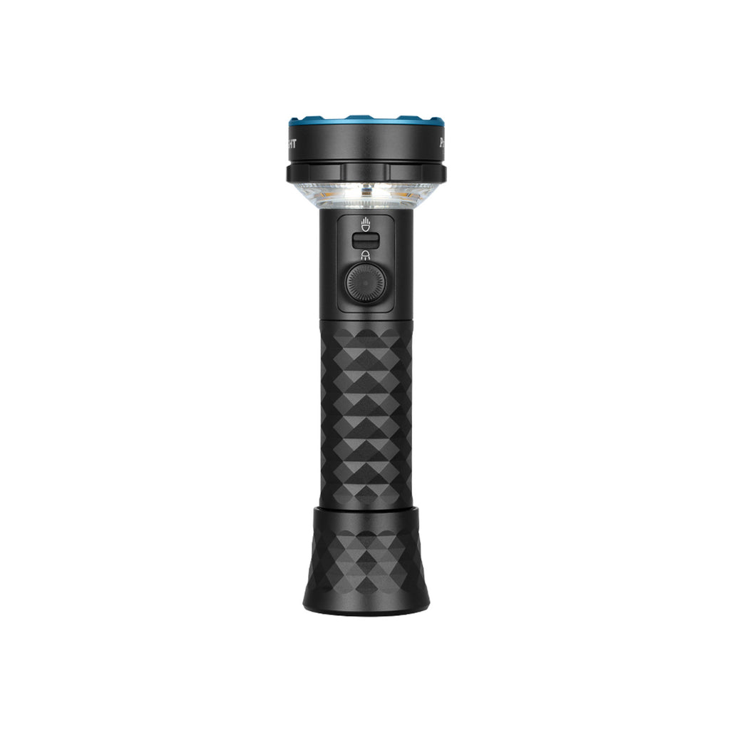 Black Prowess standing upright, front view with side switch