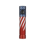 Olight Baton 4 Pro Stars & Stripes Edition with a weathered flag finish