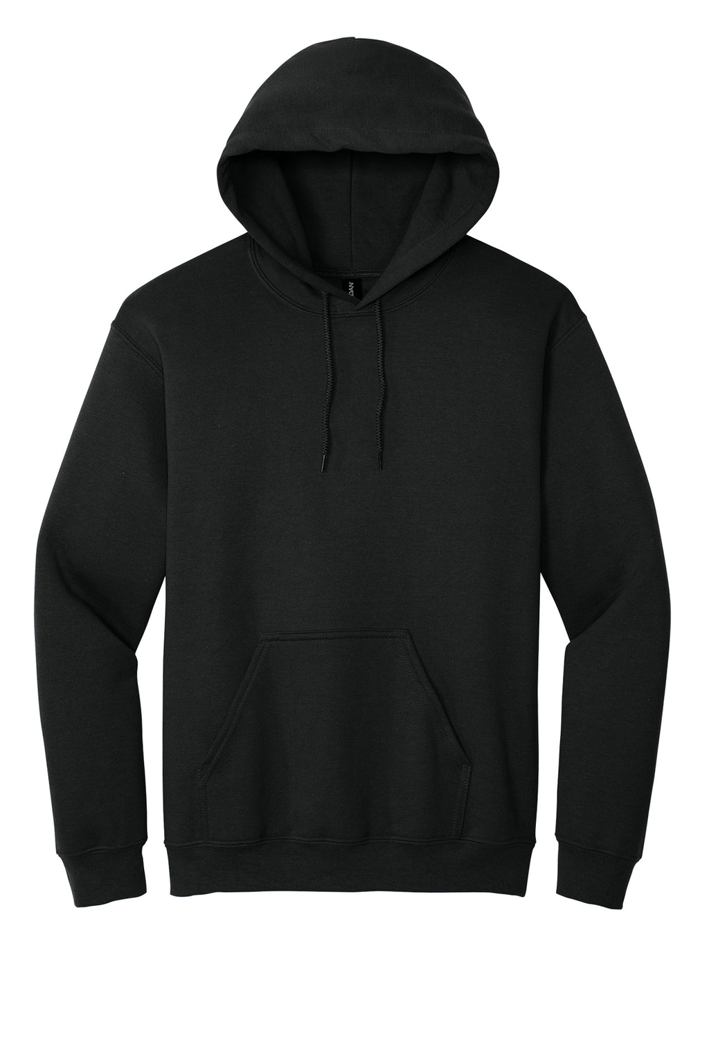 Black Gildan Heavy Blend hoodie, front view variant-gildan-heavy-blend-black-s variant-gildan-heavy-blend-black-m variant-gildan-heavy-blend-black-l variant-gildan-heavy-blend-black-xl variant-gildan-heavy-blend-black-2xl variant-gildan-heavy-blend-black-3xl