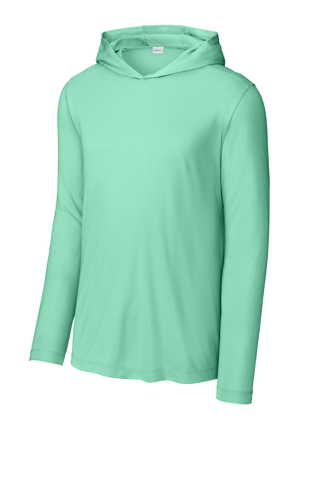 Seafoam adult sun hoodie, front view variant-adult-seafoam-s variant-adult-seafoam-m variant-adult-seafoam-l variant-adult-seafoam-xl variant-adult-seafoam-2xl variant-adult-seafoam-3xl