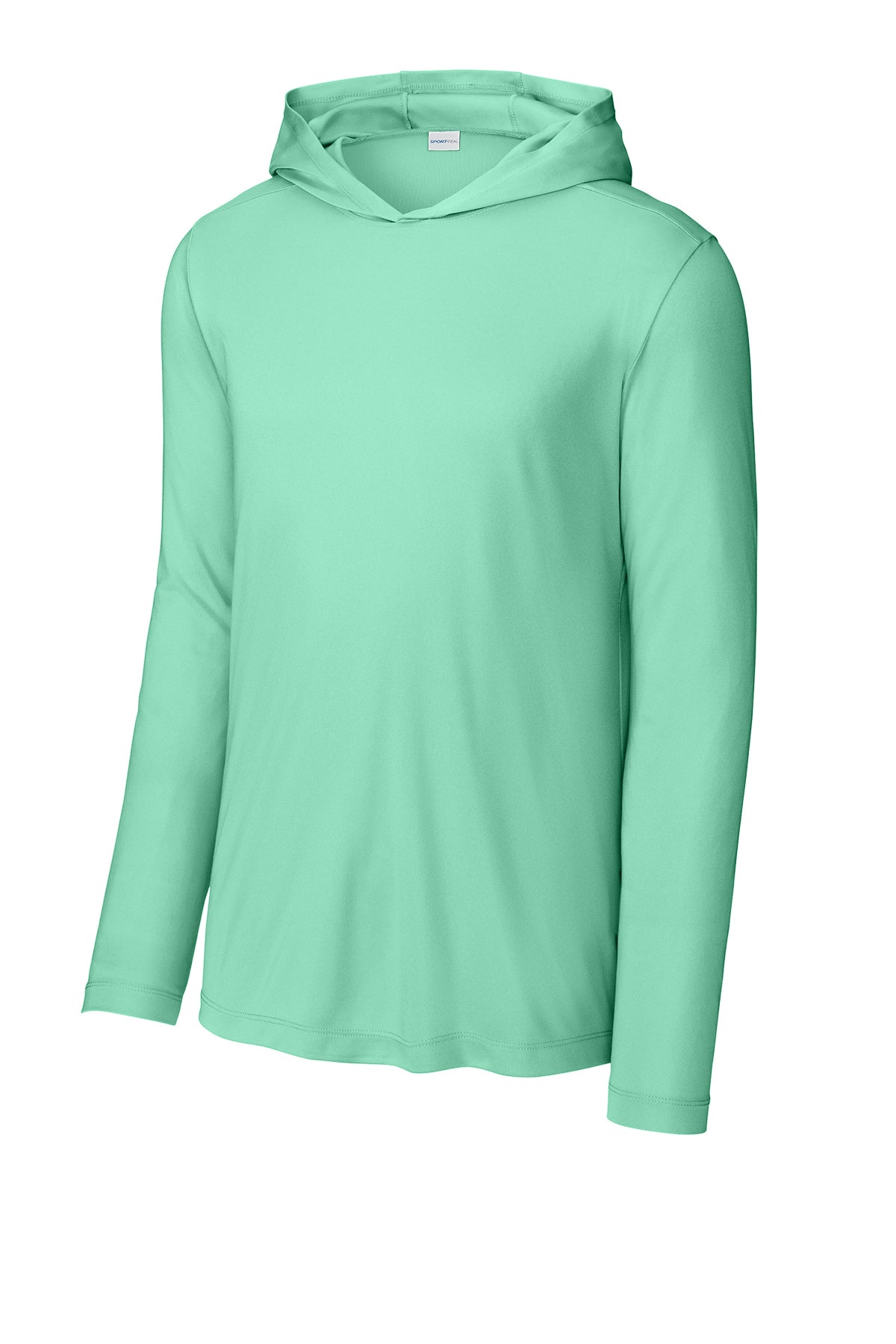 Seafoam adult sun hoodie, front view variant-adult-seafoam-s variant-adult-seafoam-m variant-adult-seafoam-l variant-adult-seafoam-xl variant-adult-seafoam-2xl variant-adult-seafoam-3xl