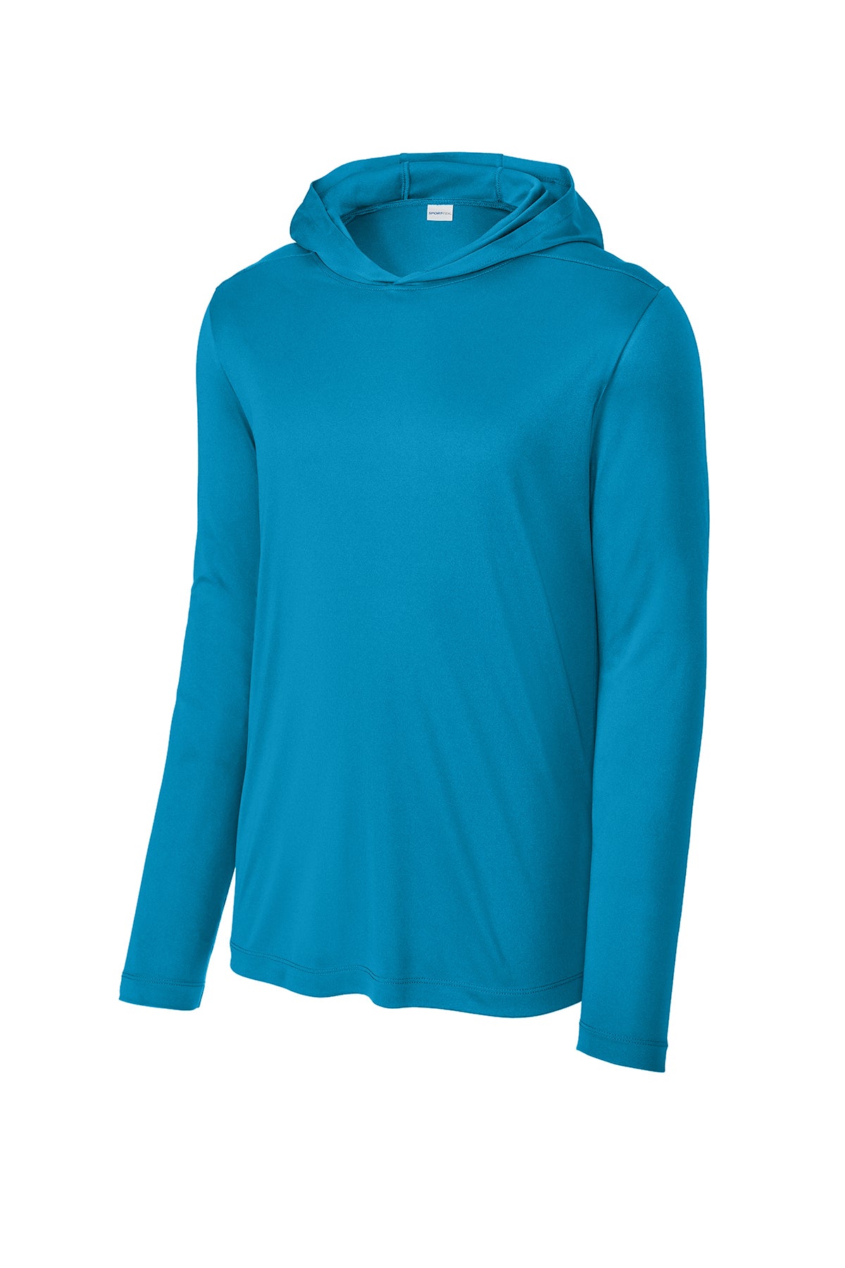 Sapphire adult sun hoodie, front view variant-adult-sapphire-s variant-adult-sapphire-m variant-adult-sapphire-l variant-adult-sapphire-xl variant-adult-sapphire-2xl variant-adult-sapphire-3xl