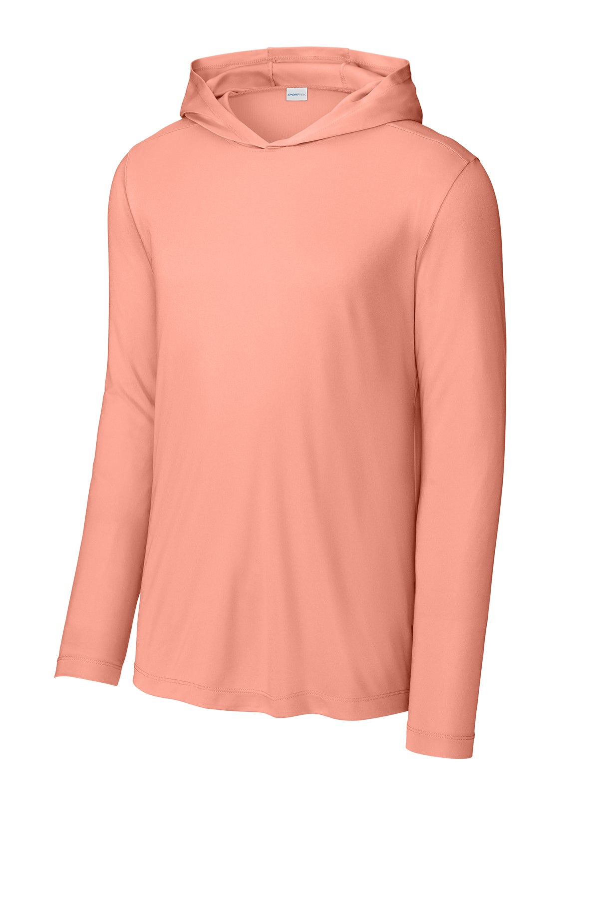 Coral adult sun hoodie, front view variant-adult-coral-s variant-adult-coral-m variant-adult-coral-l variant-adult-coral-xl variant-adult-coral-2xl variant-adult-coral-3xl