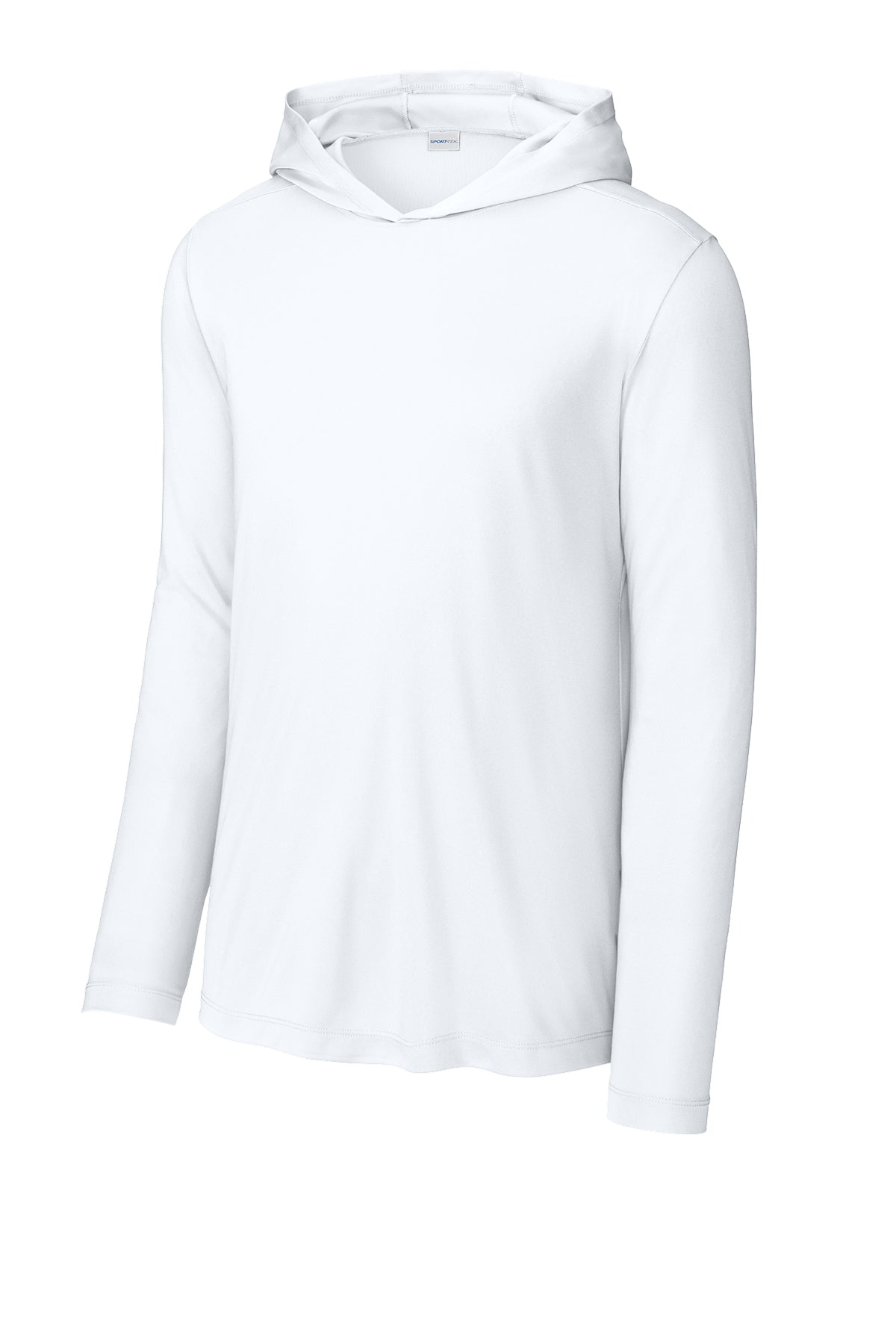 White adult sun hoodie, front view variant-adult-white-s variant-adult-white-m variant-adult-white-l variant-adult-white-xl variant-adult-white-2xl variant-adult-white-3xl