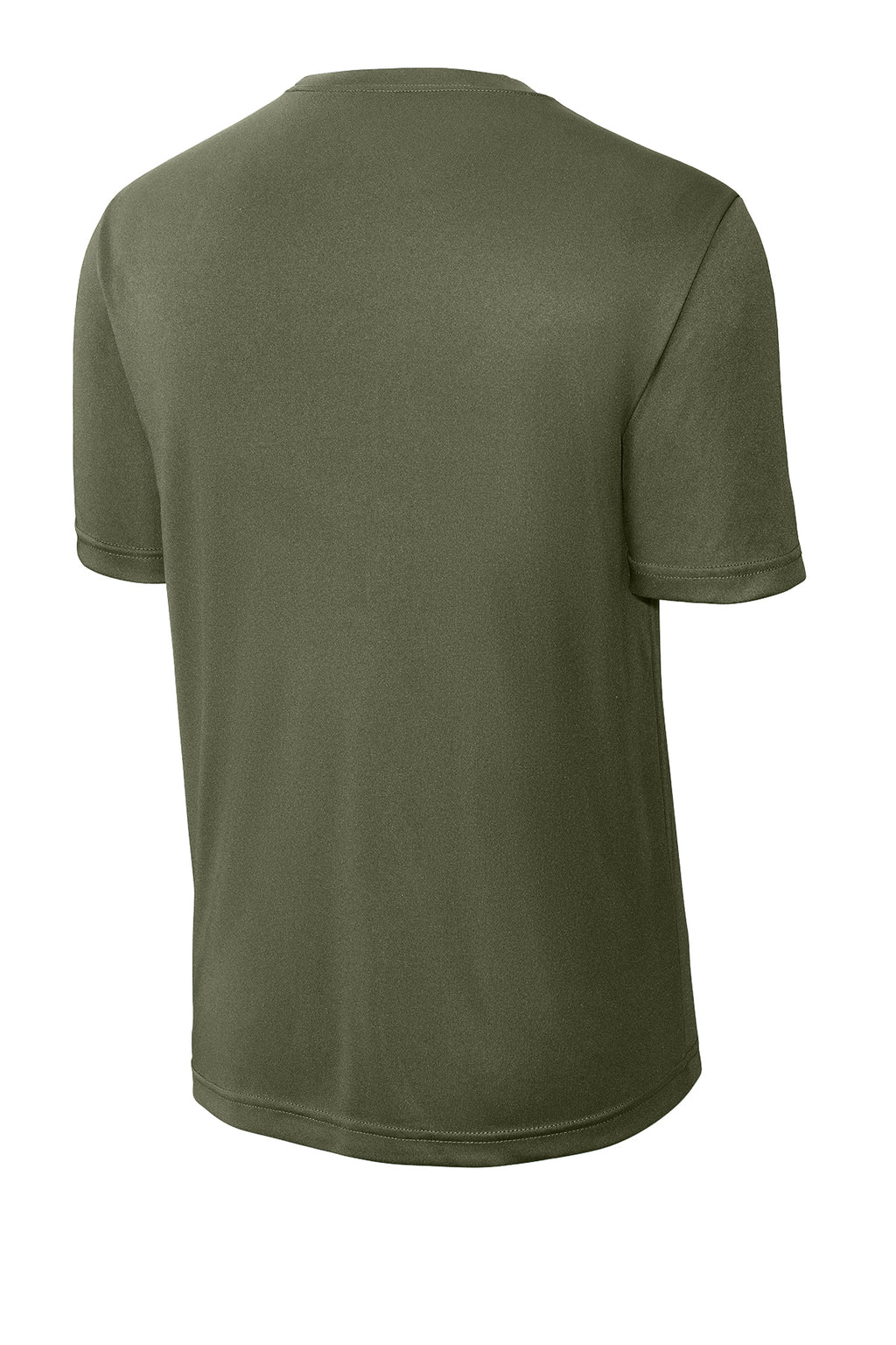 Olive Drab Green Performance (Sport-Tek) duty shirt, back view