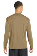 Coyote Brown Performance (Sport-Tek) long sleeve duty shirt, back view