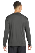 Charcoal Performance (Sport-Tek) long sleeve duty shirt, back view