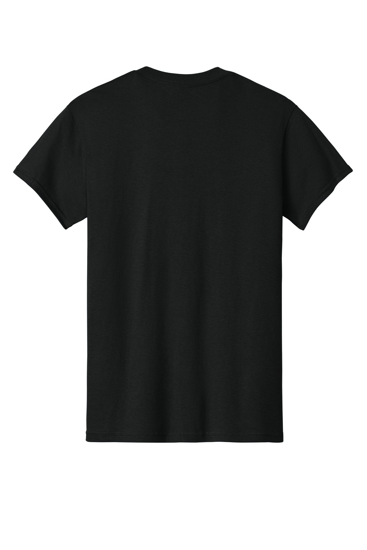 Black Gildan Heavy Cotton t-shirt, back view apparel-back variant-gildan-heavy-cotton-black-s variant-gildan-heavy-cotton-black-m variant-gildan-heavy-cotton-black-l variant-gildan-heavy-cotton-black-xl variant-gildan-heavy-cotton-black-2xl variant-gildan-heavy-cotton-black-3xl