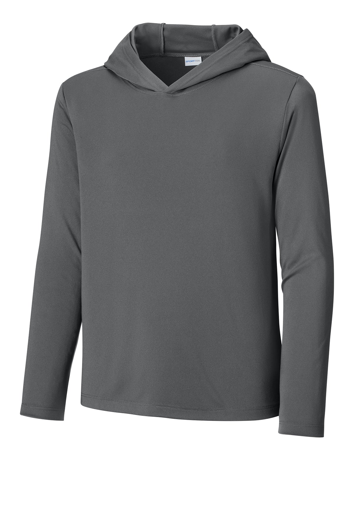 Smoke Grey youth sun hoodie, front view variant-youth-smoke-grey-youth-xs variant-youth-smoke-grey-youth-s variant-youth-smoke-grey-youth-m variant-youth-smoke-grey-youth-l variant-youth-smoke-grey-youth-xl