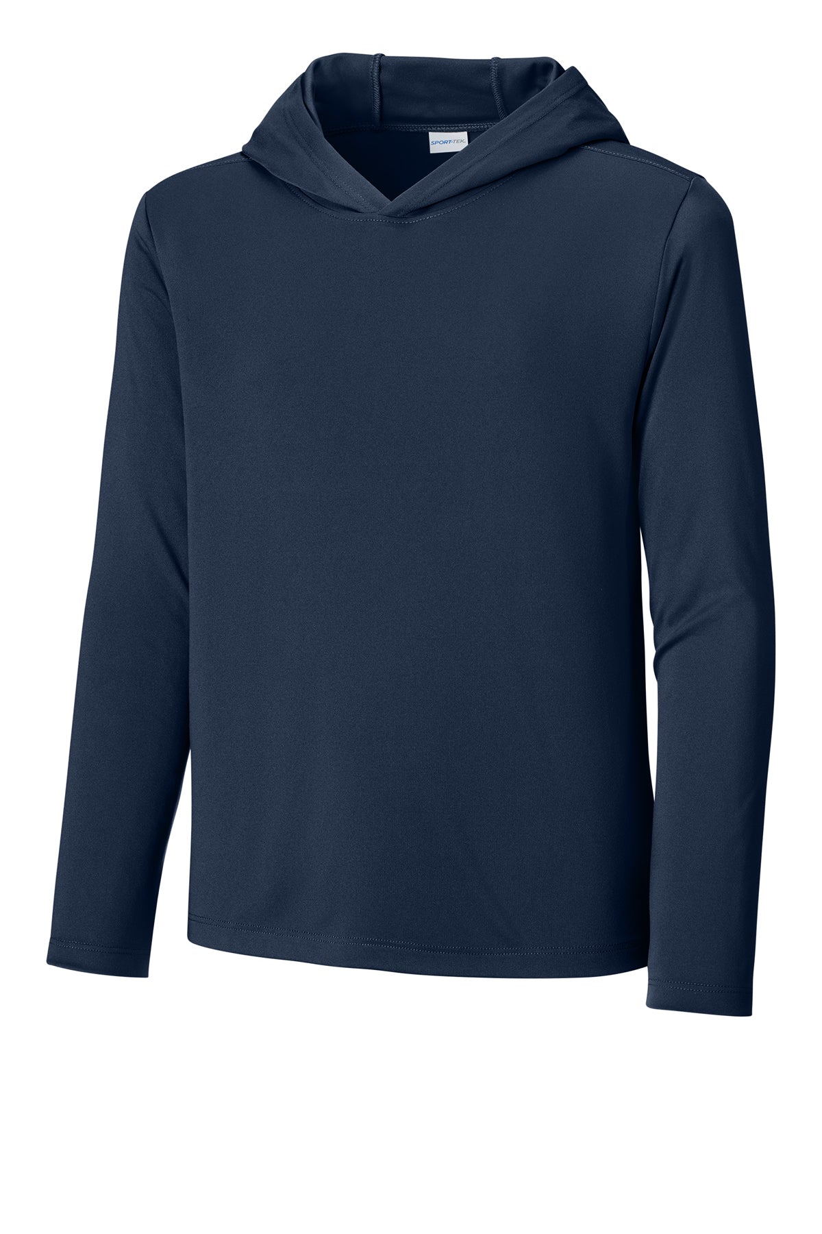 Navy youth sun hoodie, front view variant-youth-navy-youth-xs variant-youth-navy-youth-s variant-youth-navy-youth-m variant-youth-navy-youth-l variant-youth-navy-youth-xl