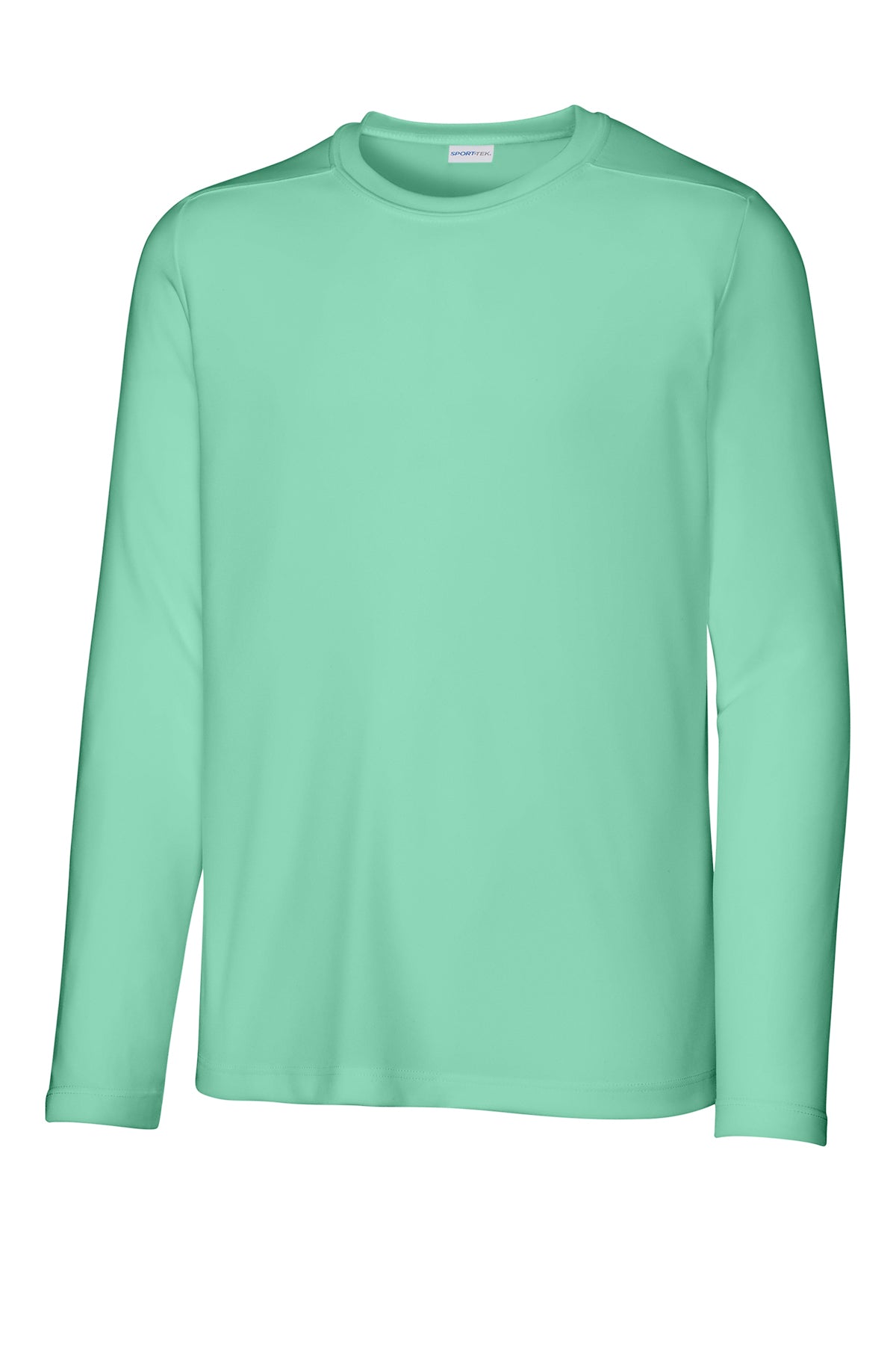 Seafoam youth long sleeve sun shirt, front view variant-youth-seafoam-youth-xs variant-youth-seafoam-youth-s variant-youth-seafoam-youth-m variant-youth-seafoam-youth-l variant-youth-seafoam-youth-xl