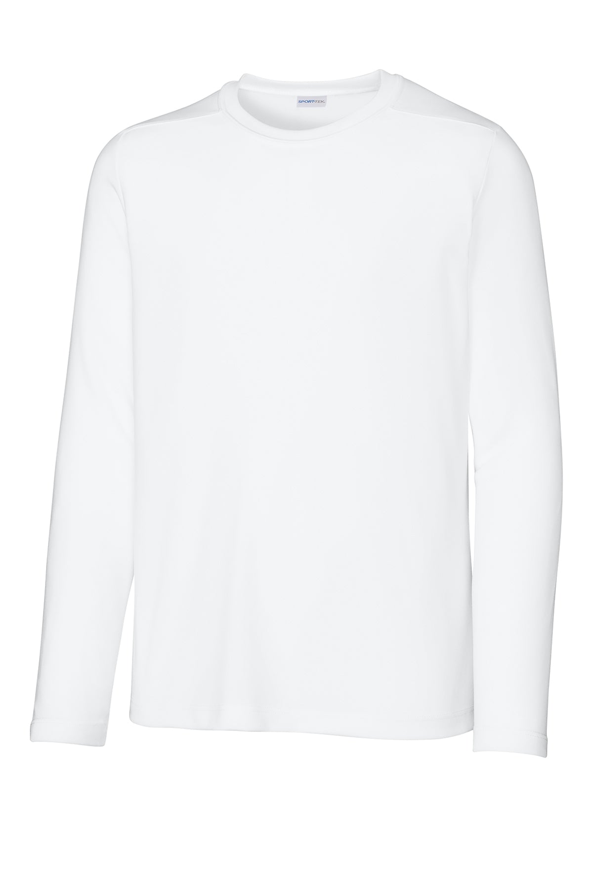 White youth long sleeve sun shirt, front view variant-youth-white-youth-xs variant-youth-white-youth-s variant-youth-white-youth-m variant-youth-white-youth-l variant-youth-white-youth-xl