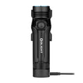 Olight Seeker 4 Pro flashlight in Matte Black, seated in its charging holster