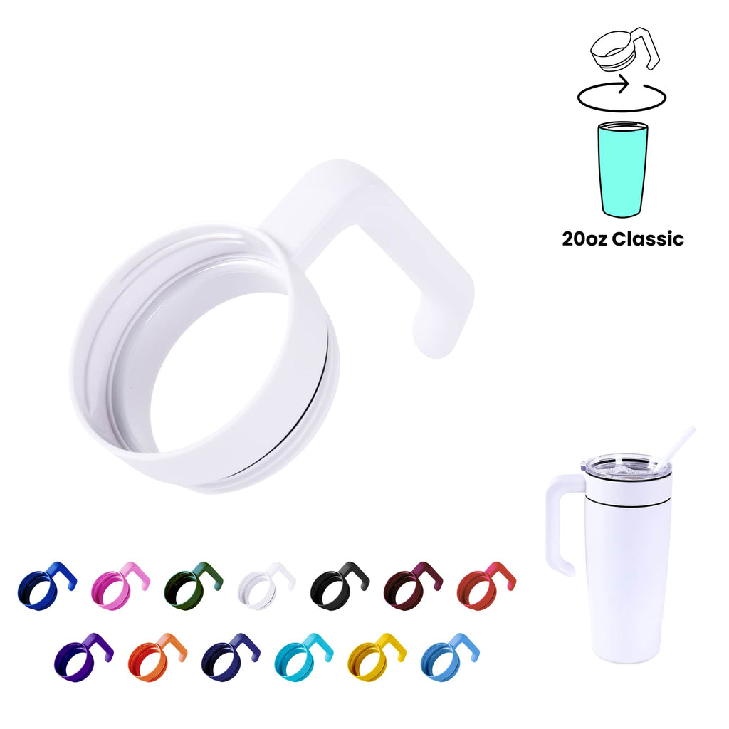Twist-on tumbler handle for the 20 oz. Classic Tumbler in powder coated stainless steel — custom engraved drinkware by Solano Laser Craft
