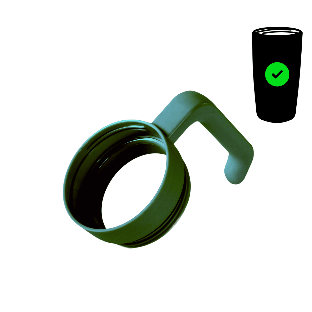Green twist-on tumbler handle for the 20 oz. classic tumbler