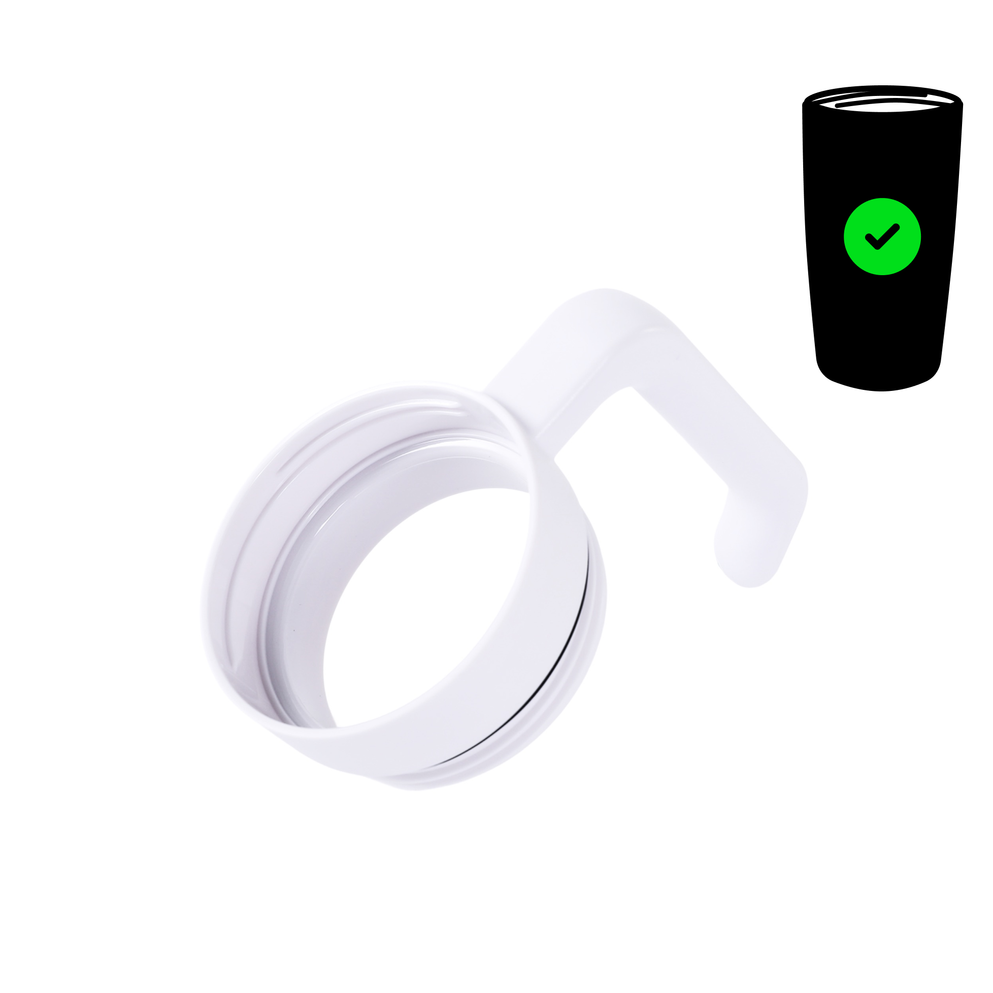 White twist-on tumbler handle for the 20 oz. classic tumbler