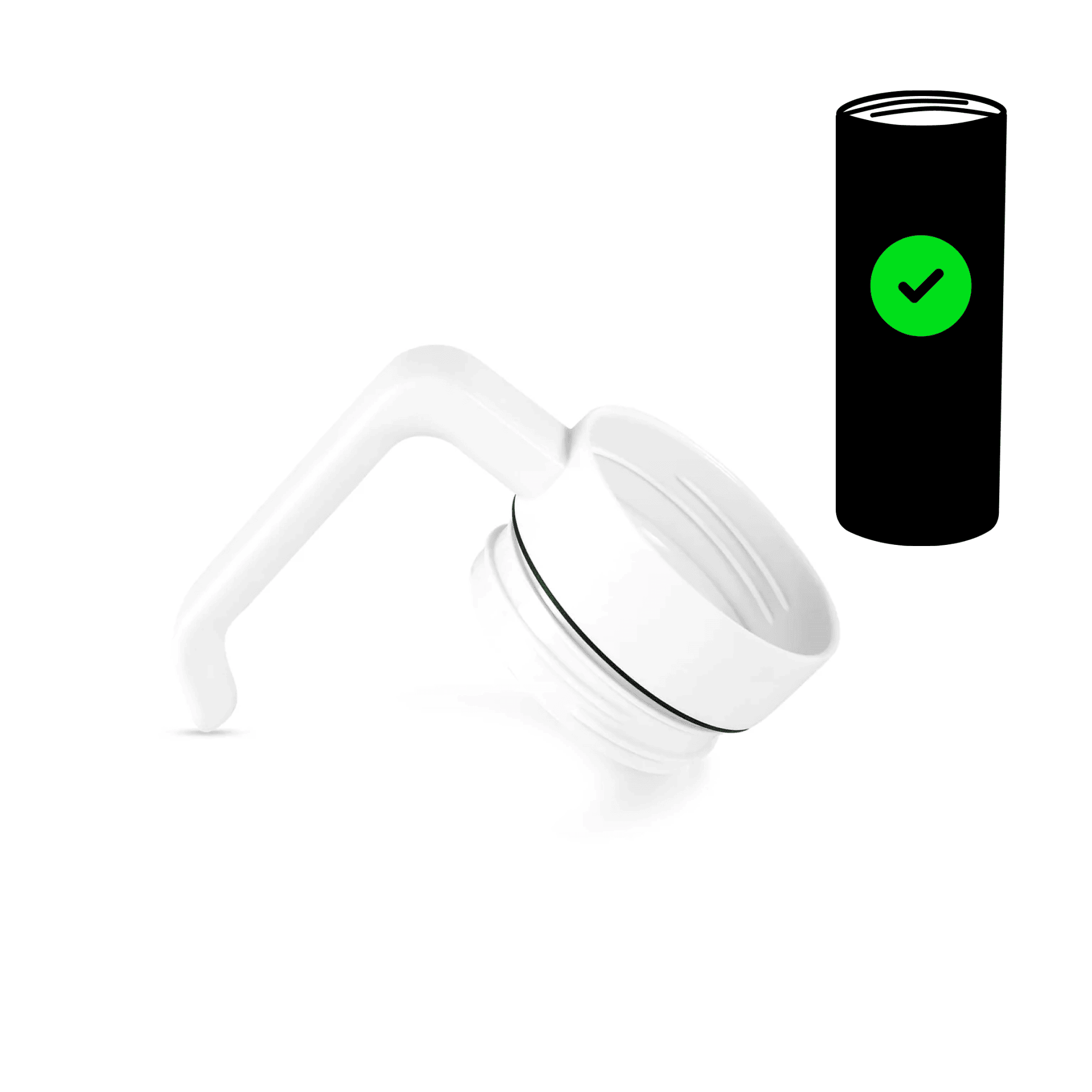 White twist-on tumbler handle for the 20 oz. skinny tumbler
