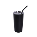 Black 20 oz. classic tumbler with straw