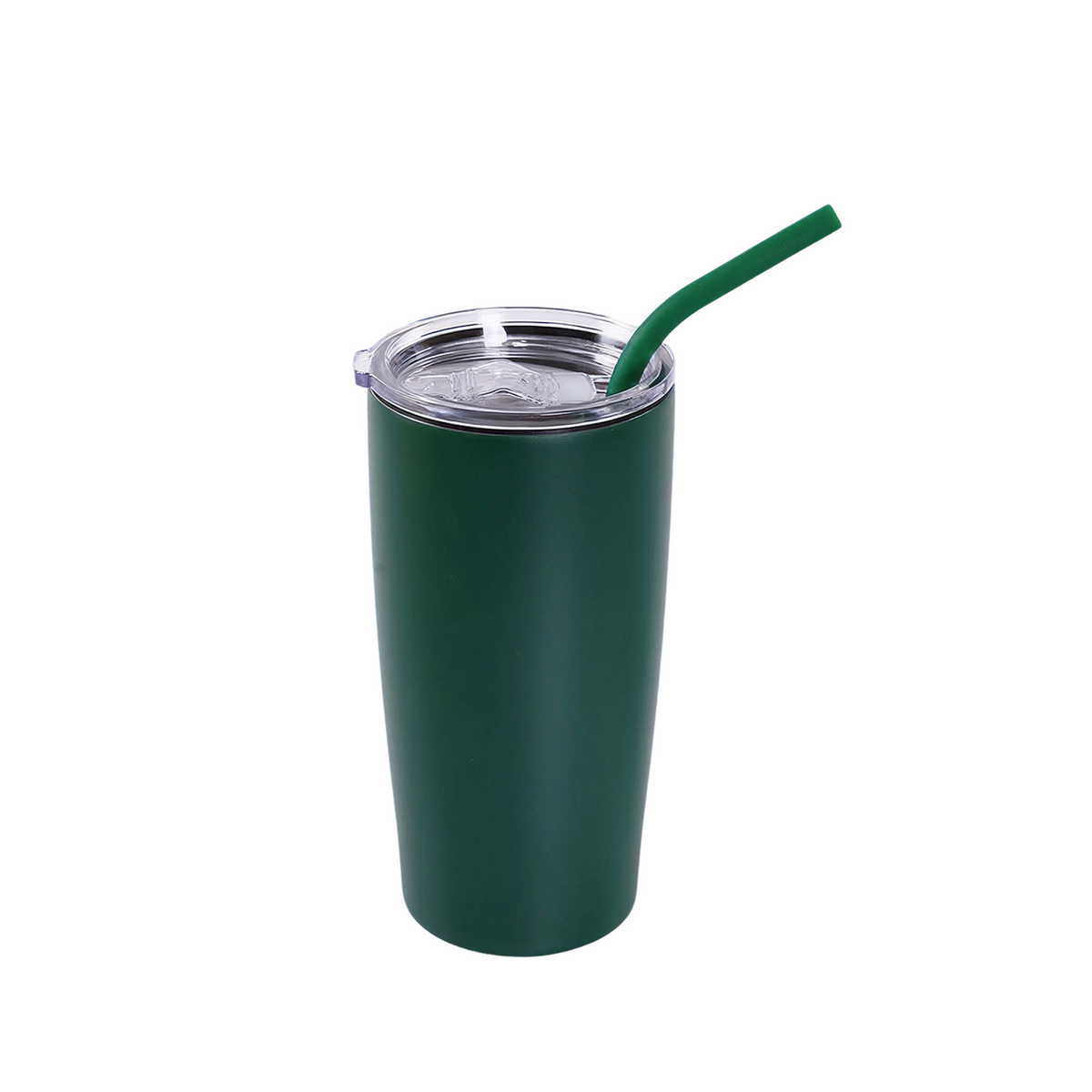 Green 20 oz. classic tumbler with straw