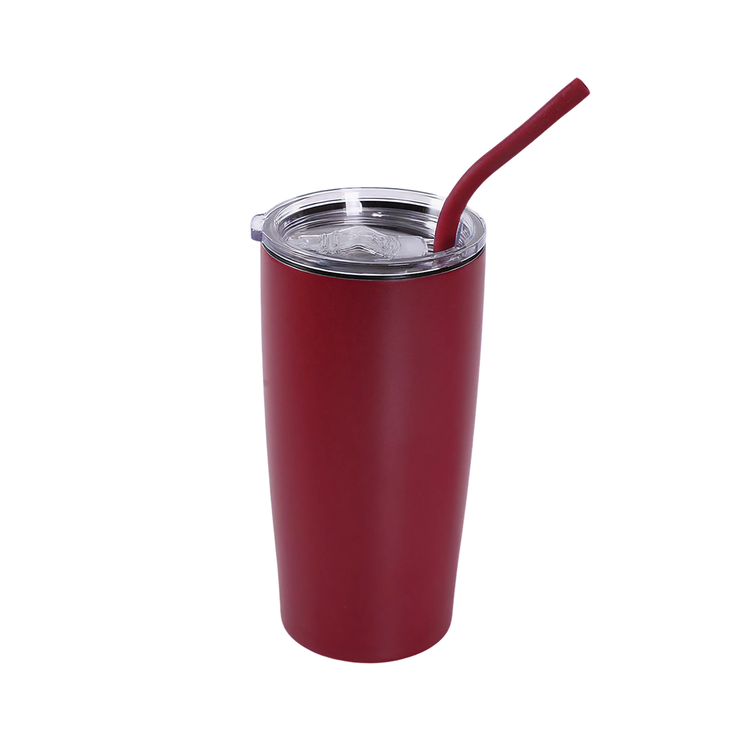 Maroon 20 oz. classic tumbler with straw