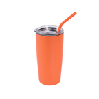 Orange 20 oz. classic tumbler with straw