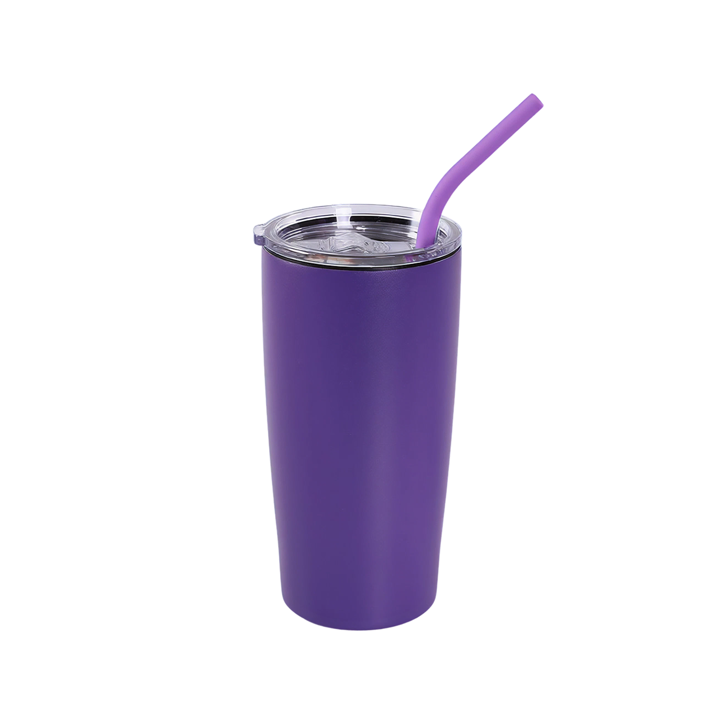 Purple 20 oz. classic tumbler with straw