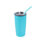 Teal 20 oz. classic tumbler with straw