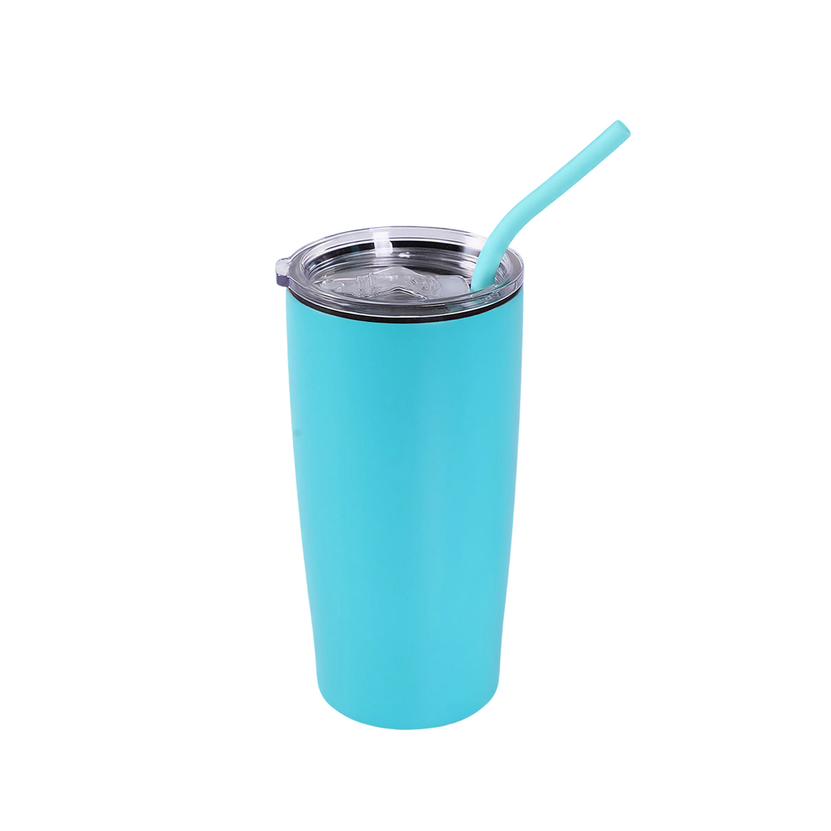 Teal 20 oz. classic tumbler with straw