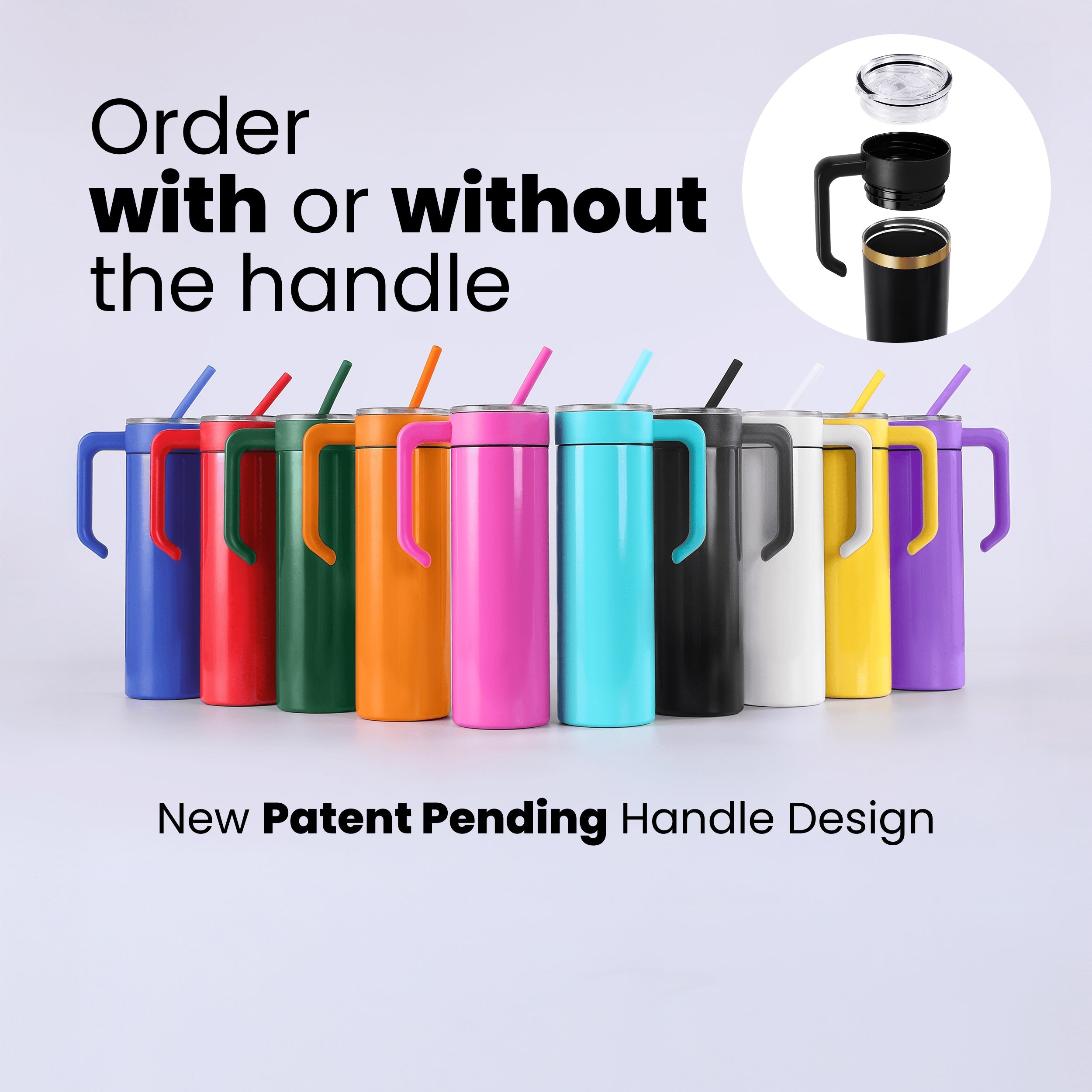 Order the 20 oz. Skinny Tumbler with or without the twist on handle — Solano Laser Craft