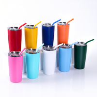 Powder coated 20 oz. Classic Tumblers in thirteen colors, double wall stainless steel — custom engraved tumblers by Solano Laser Craft