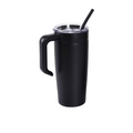 Black 20 oz. classic tumbler with a matching twist-on handle