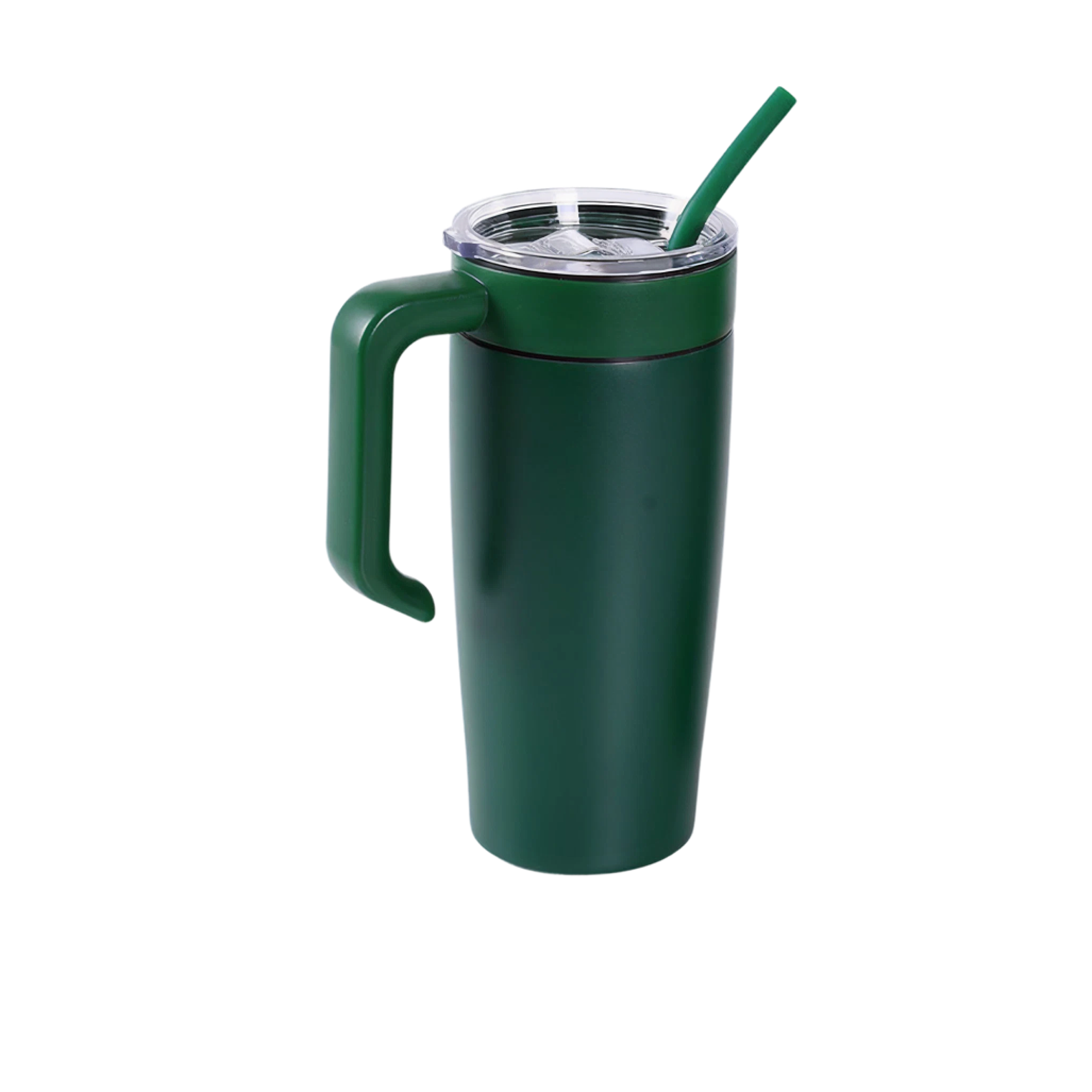 Green 20 oz. classic tumbler with a matching twist-on handle