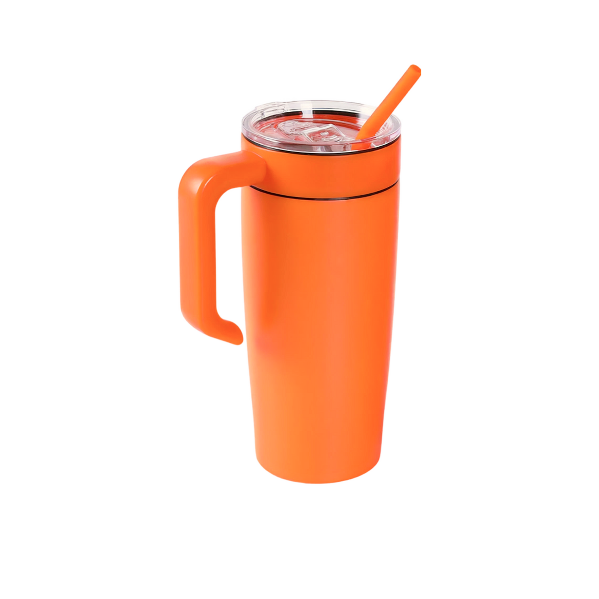 Orange 20 oz. classic tumbler with a matching twist-on handle