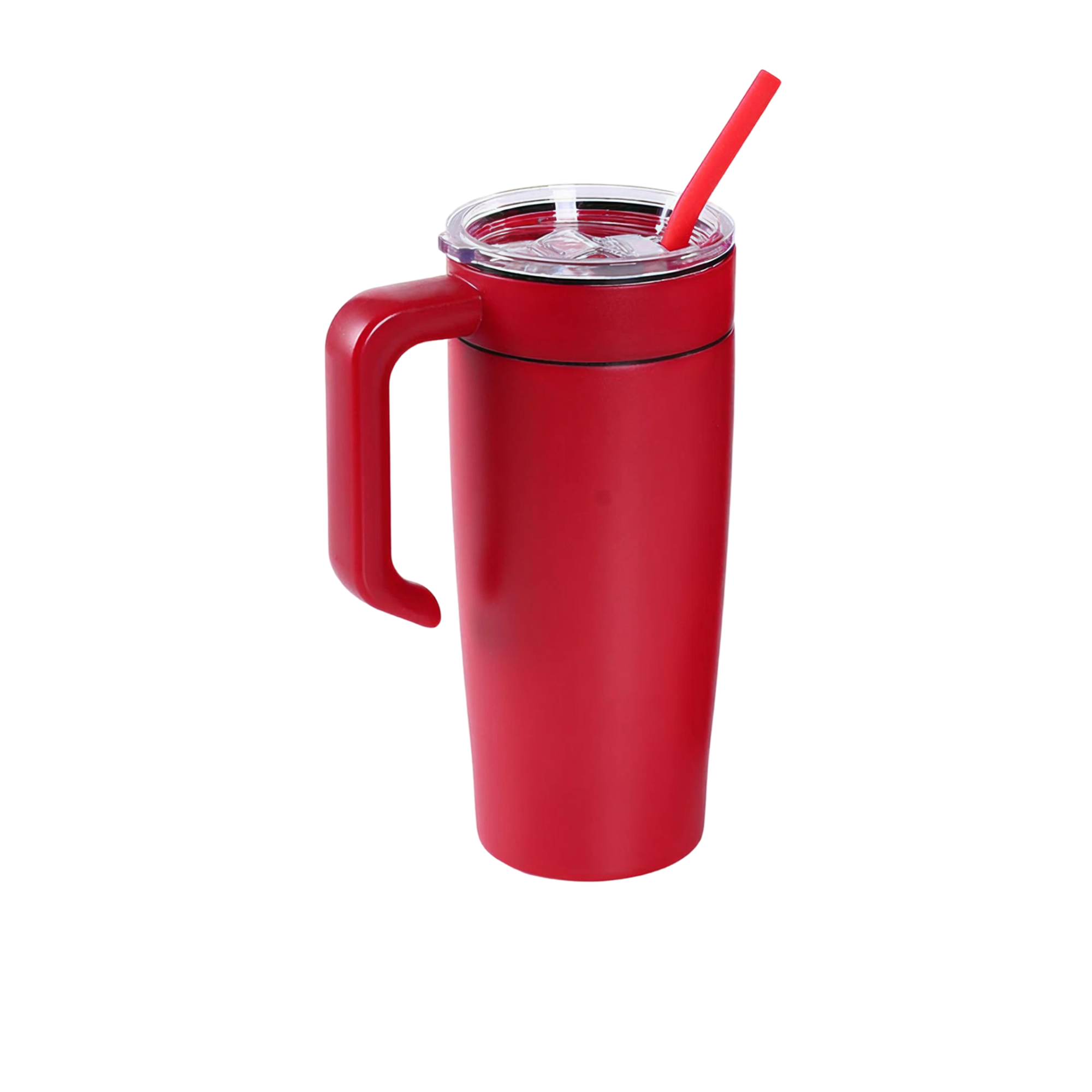 Red 20 oz. classic tumbler with a matching twist-on handle