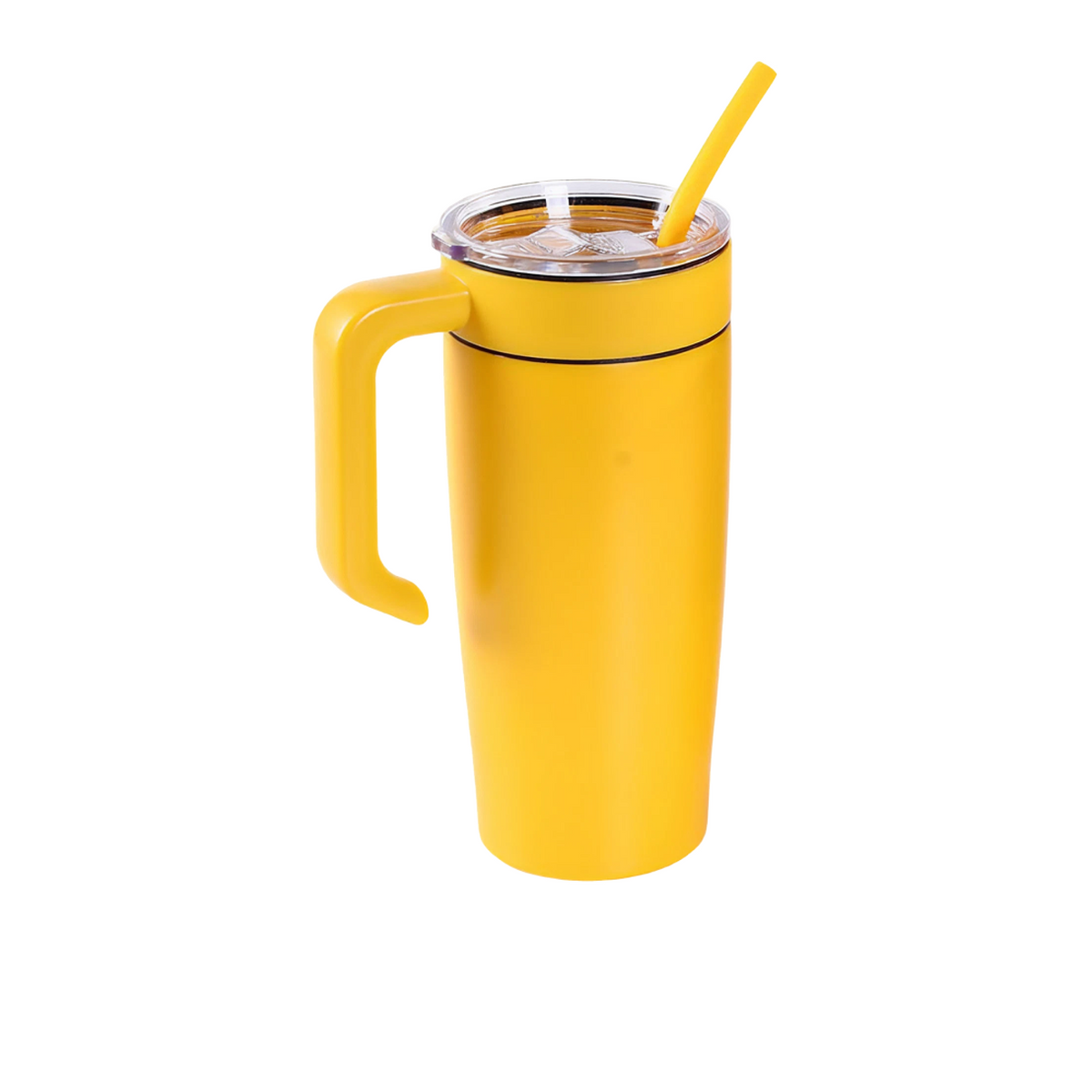Yellow 20 oz. classic tumbler with a matching twist-on handle