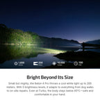 Baton 4 Pro beam reaching 200 meters across a lake at night