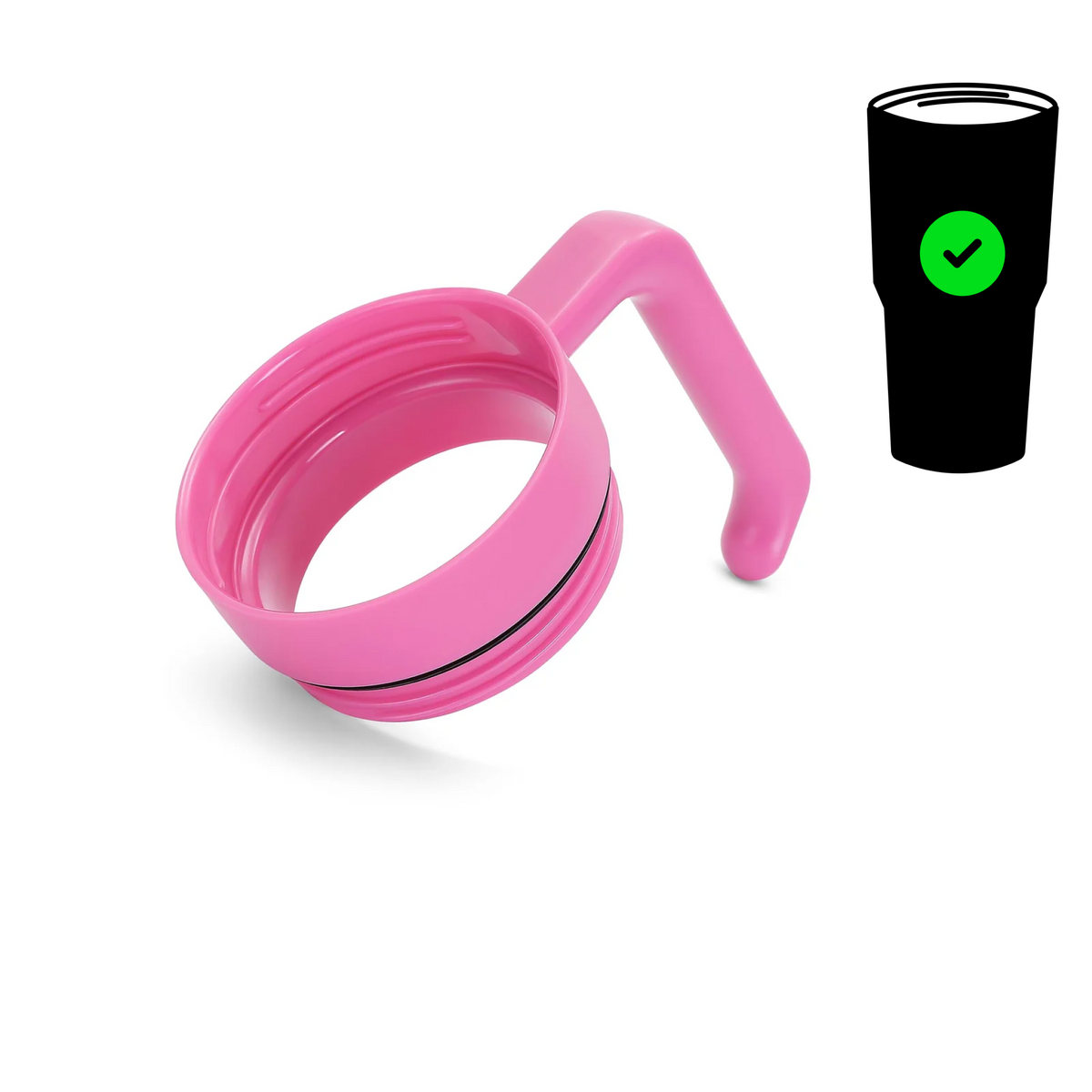 Pink twist-on tumbler handle for 30 oz. and 40 oz. tumblers