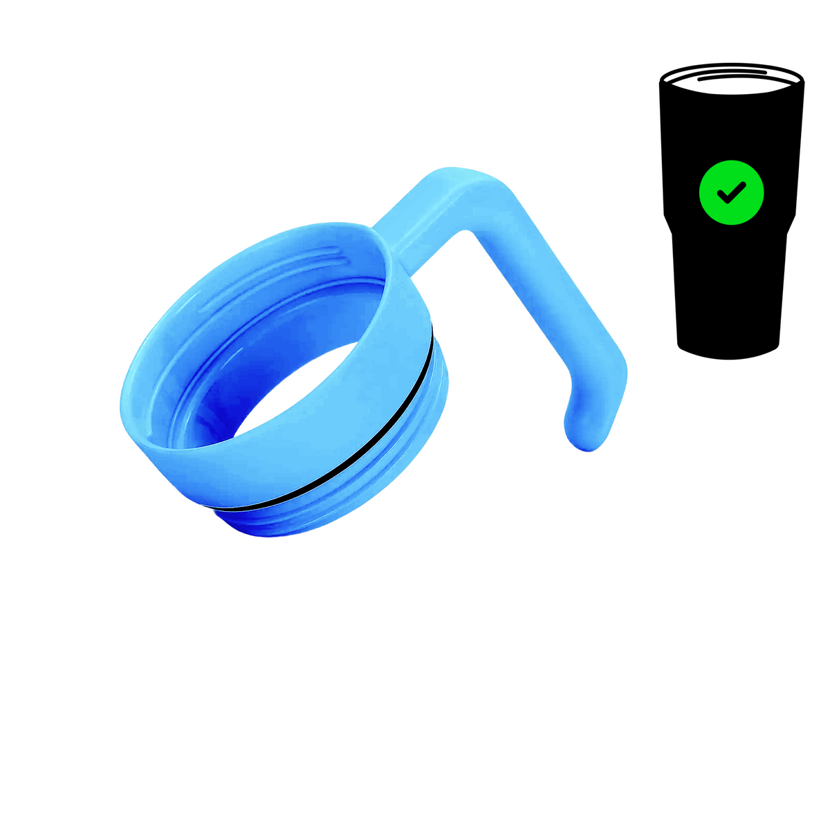 Light blue twist-on tumbler handle for 30 oz. and 40 oz. tumblers