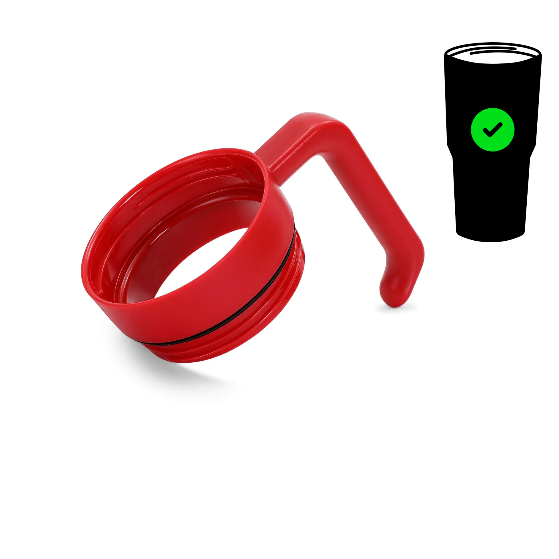 Red twist-on tumbler handle for 30 oz. and 40 oz. tumblers