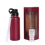 Maroon 32 oz. insulated water bottle with sport lid and gift box