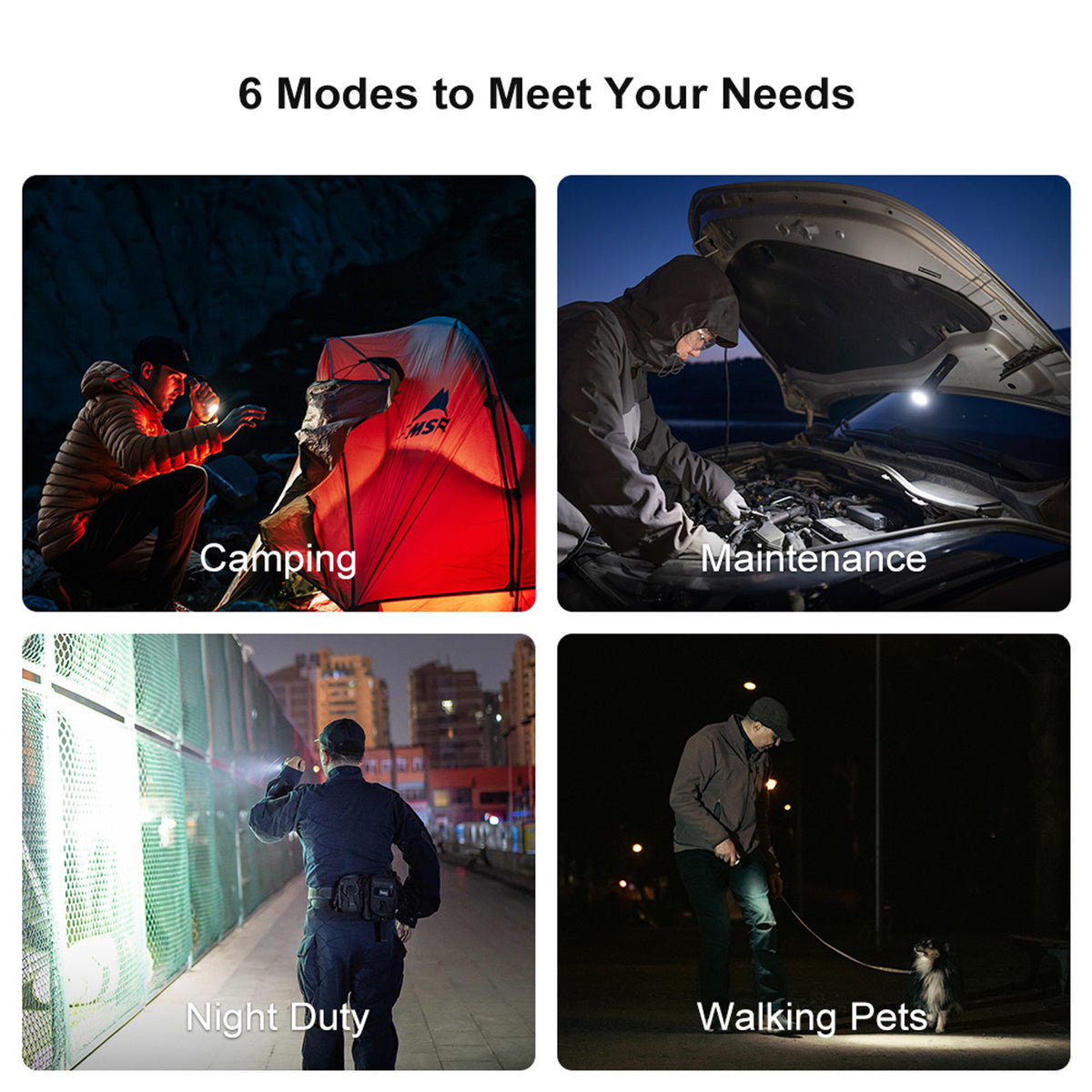 Seeker 4 Pro six modes for camping, maintenance, night duty and walking pets