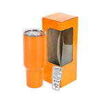 Orange 40 oz. powder coated tumbler with its gift box