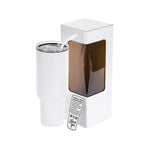 White 40 oz. powder coated tumbler with its gift box