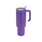 Purple 40 oz. tumbler with a matching twist-on handle