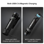 Seeker 4 Pro charges by USB-C in its holster or by MCC3 magnetic cable