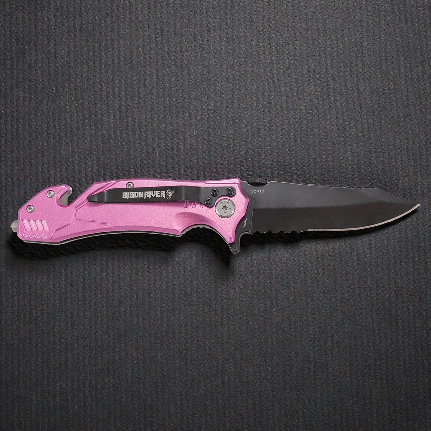 Custom Engraved Bison River Rescue Knife