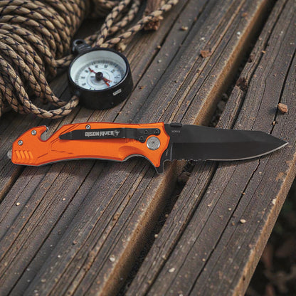 Custom Engraved Bison River Rescue Knife